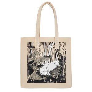 Moomin Tote Bag with Print Beige Black One Size